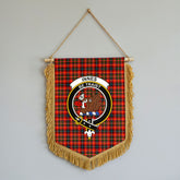 Innes Modern Tartan Crest Wall Hanging Banner - Wood Pole
